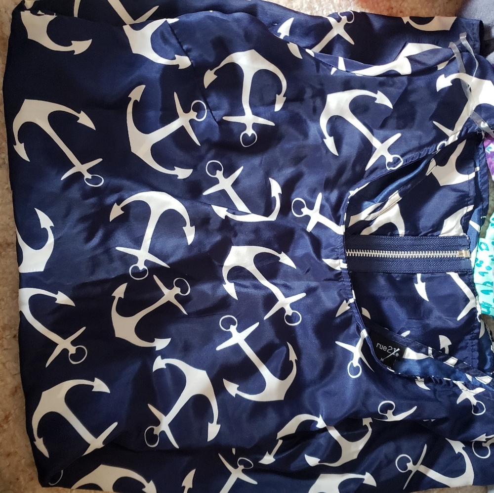 Blue and white anchor dress